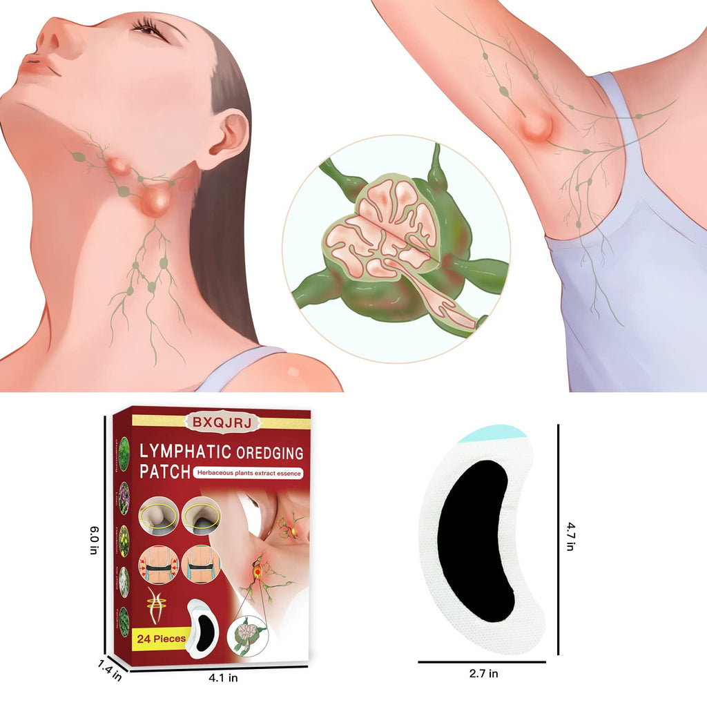 BXQJRJ 24Pcs/Box Herbal Lymph Nodes Patch,Lymphatic Drainage Patch/Patches,Herbal Lymphatic Drainage Care Patch,Neck Lymph Nodes Patch, Lymphatic Massage for Men and Women BXQJRJ buy supplements Au