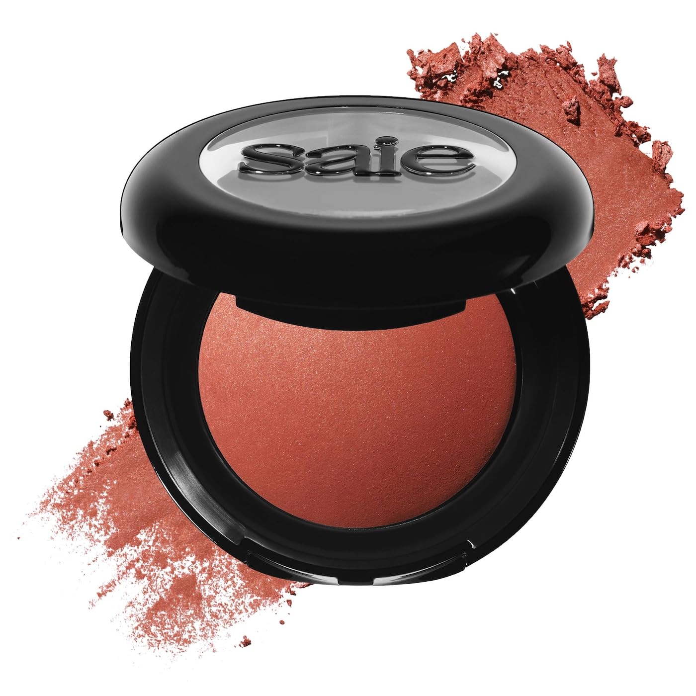 Saie SuperSuede Baked Blush - Talc-Free Powder Blush for Cheeks Infused with Hyaluronic Acid, Glycerin + Squalane - Hydrating Face Makeup for a Natural, Diffused Flush of Color - Ciao (0.1 Ounce) SaieBuy Supplements Australia