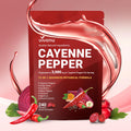 Vivonu Cayenne Pepper supplement package with ingredients on a red background