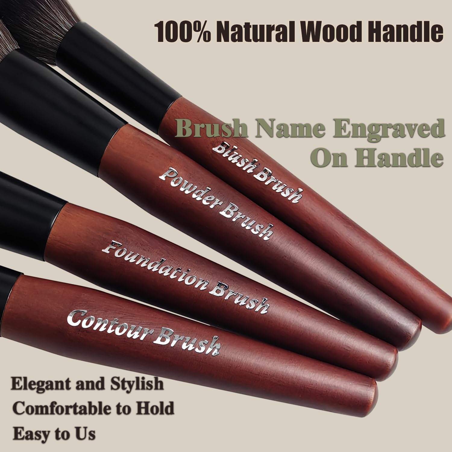 Makeup Brushes 16 Pcs Makeup Brush Set Professional, Wood Handle Travel Make Up Brushes Set with Case, Premium Cruelty-Free Synthetic Fiber Hair Makeup Brush Kit with Holder ZylsniceBuy Supplements Australia