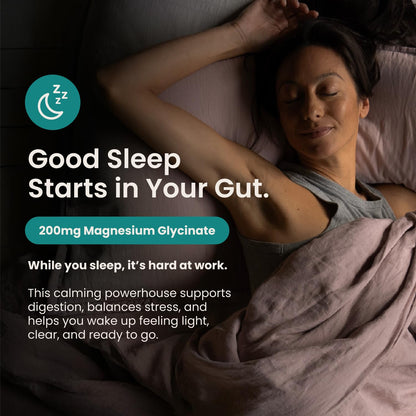 Nighttime Prebiotic Fiber Powder with Digestive Enzymes & Magnesium Glycinate for Sleep, On-The-Go Travel 7 Pack | Gut Health Supplement for Women & Men - Bloating Relief Soluble and Insoluble Fiber