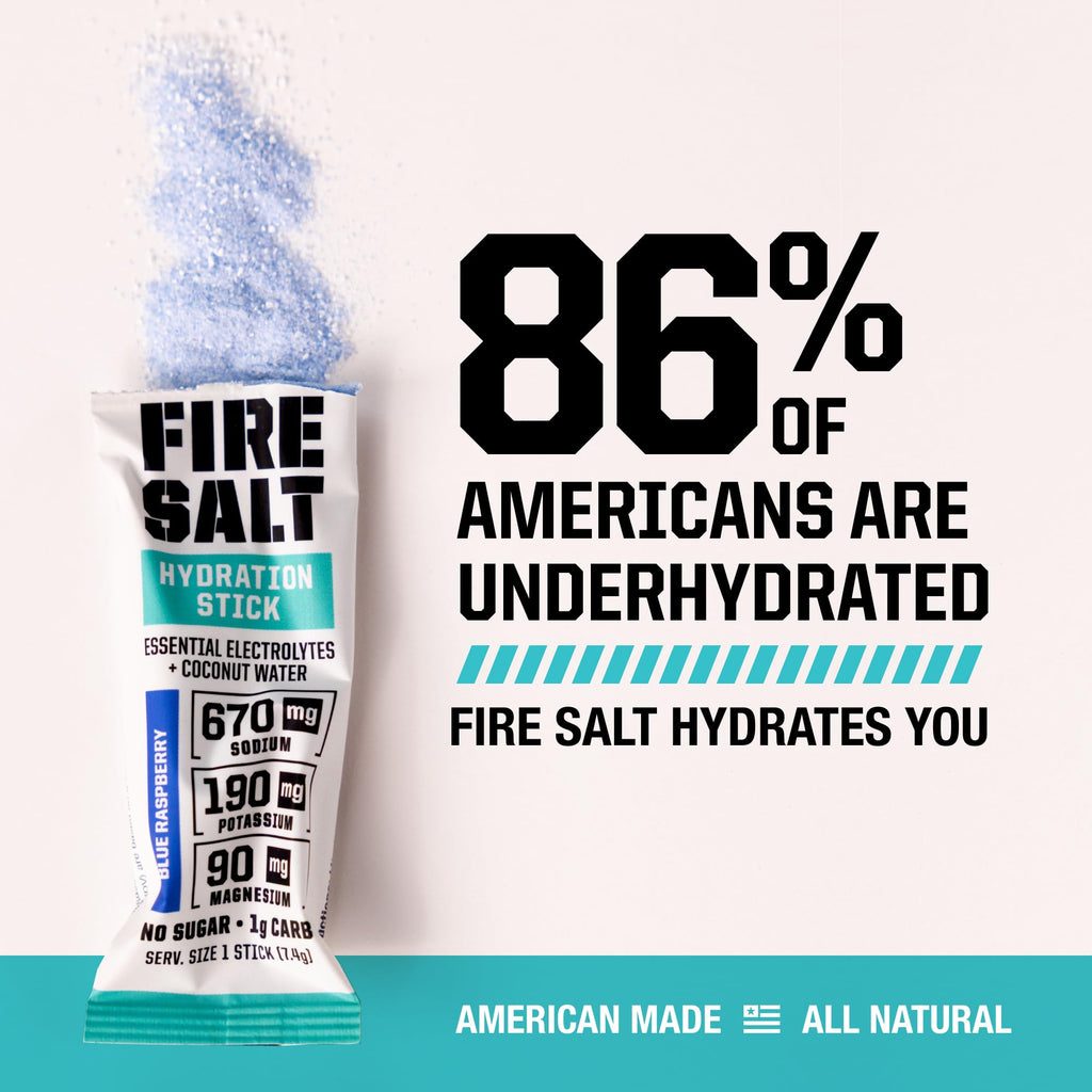 Fire Science Fire Salt Hydration Sticks, Electrolytes & Coconut Water, Hydration Drink Mix with Magnesium, Potassium & Sodium, Zero Sugar, Single Serve On the Go Packs,