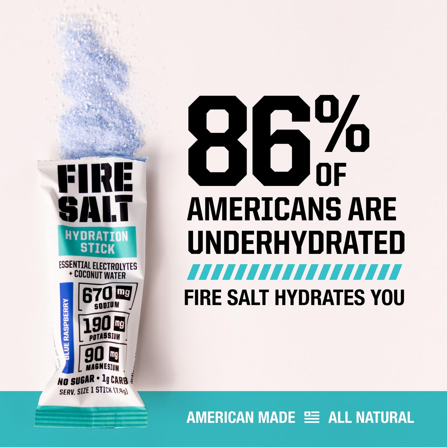 Fire Science Fire Salt Hydration Sticks, Electrolytes & Coconut Water, Hydration Drink Mix with Magnesium, Potassium & Sodium, Zero Sugar, Single Serve On the Go Packs,