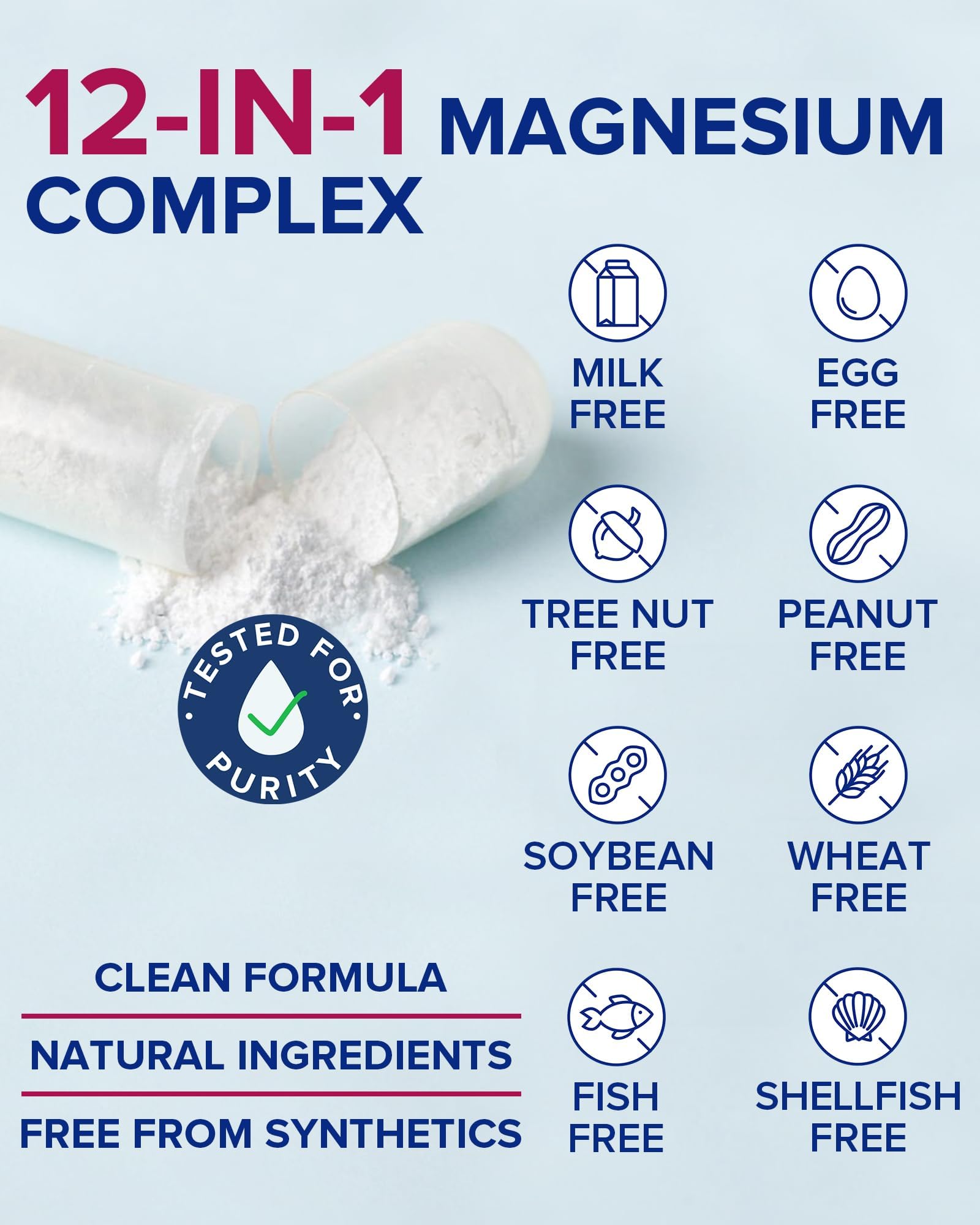 Terranics 12-in-1 Magnesium Complex 500mg, High Absorption Chelated Magnesium Glycinate, Citrate, Malate, Taurate, Orotate & More, for Sleep, Calm, Energy, Heart, Vegan, Non-GMO,120 Capsules Terranics buy supplements Au