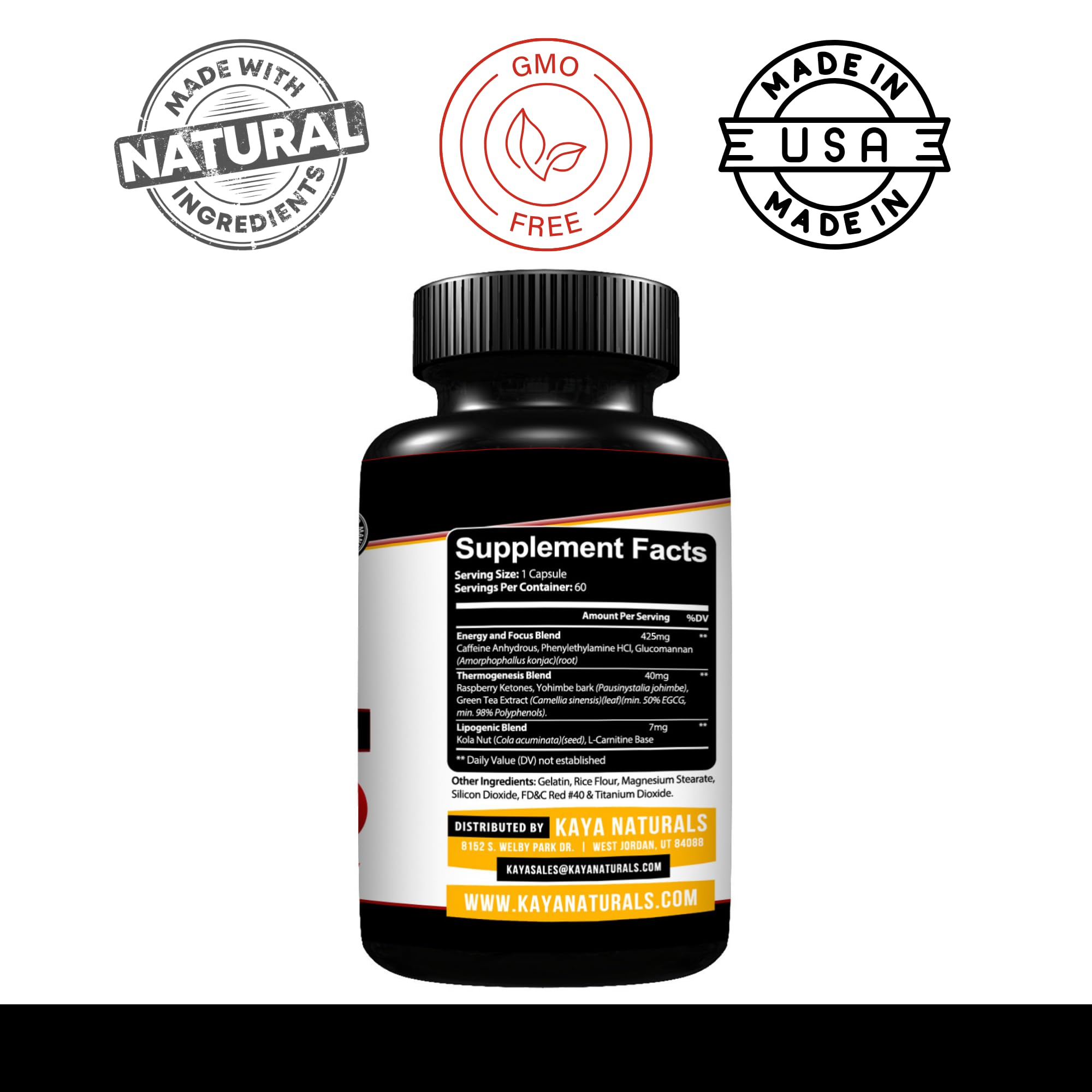 Kaya Naturals Supreme Fat Burner - Weight Loss Pills Women & Men - Appetite Suppressant Supplement - Powerful Thermogenic Diet Pills