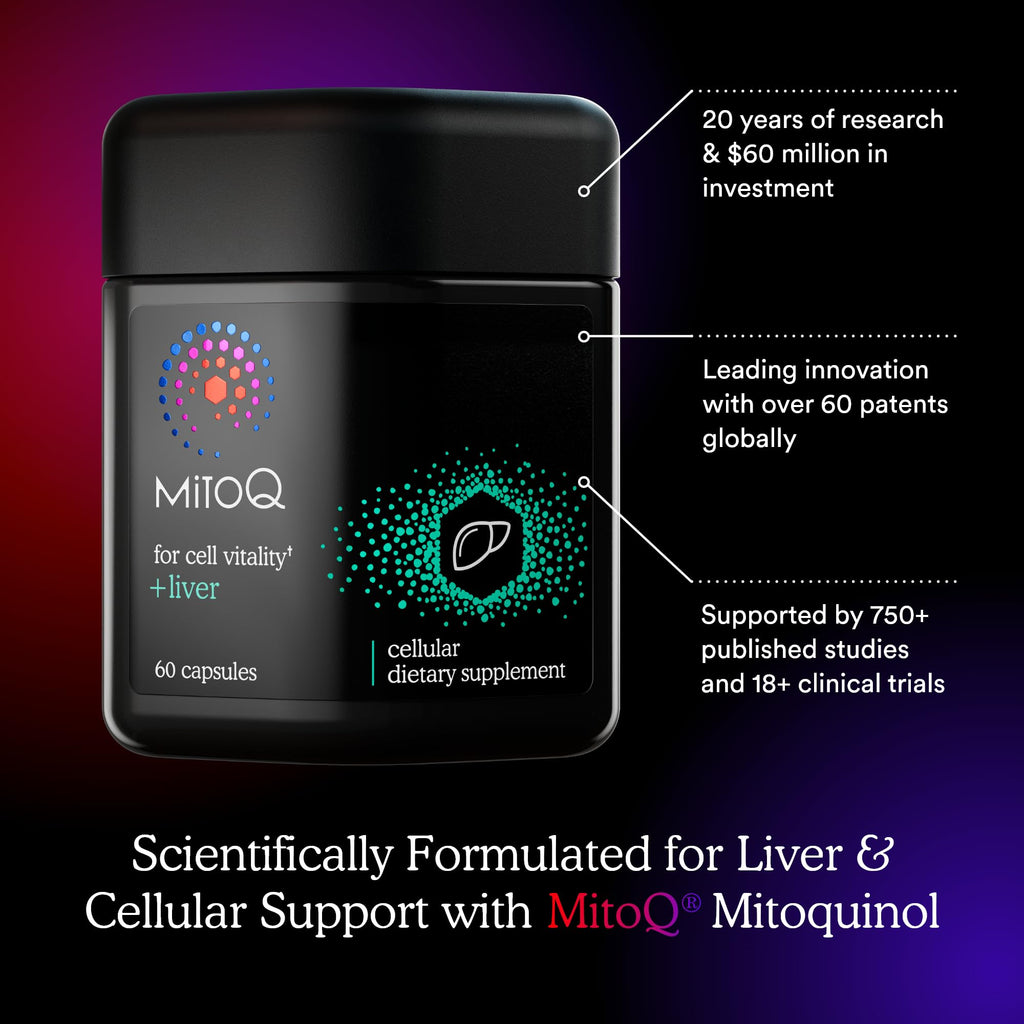 MitoQ +Liver – Advanced Liver Supplement with Highly Bioavailable Milk Thistle, Choline, Selenium Mitoquinol – Supports Metabolism, Body’s Natural Detoxification & Liver Health – 60 Capsules MitoQBuy Supplements Australia
