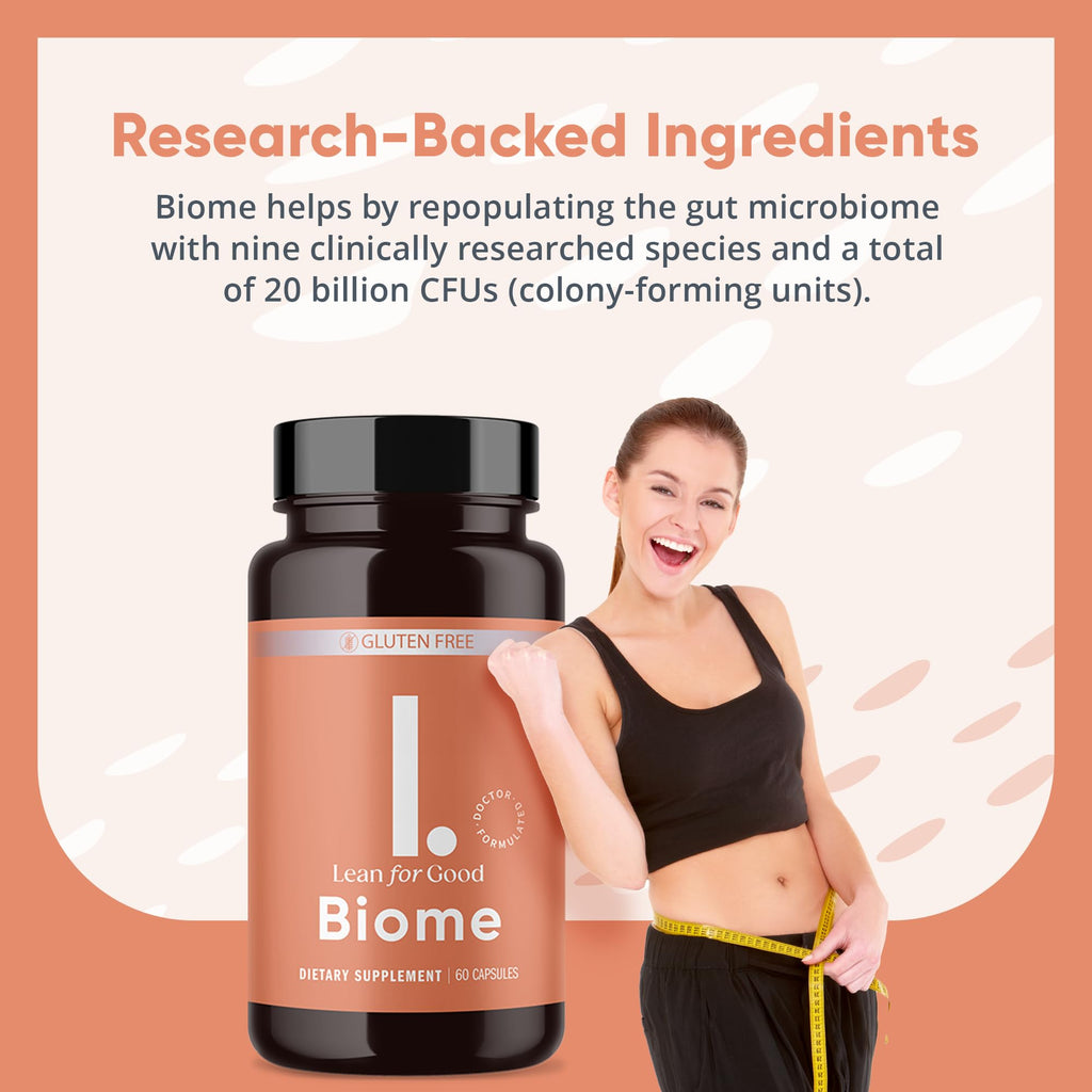 LEANFORGOOD Biome, 9-Strain Probiotic Formula, Supports a Balanced Gut Microbiome, Powerful Gut Probiotics