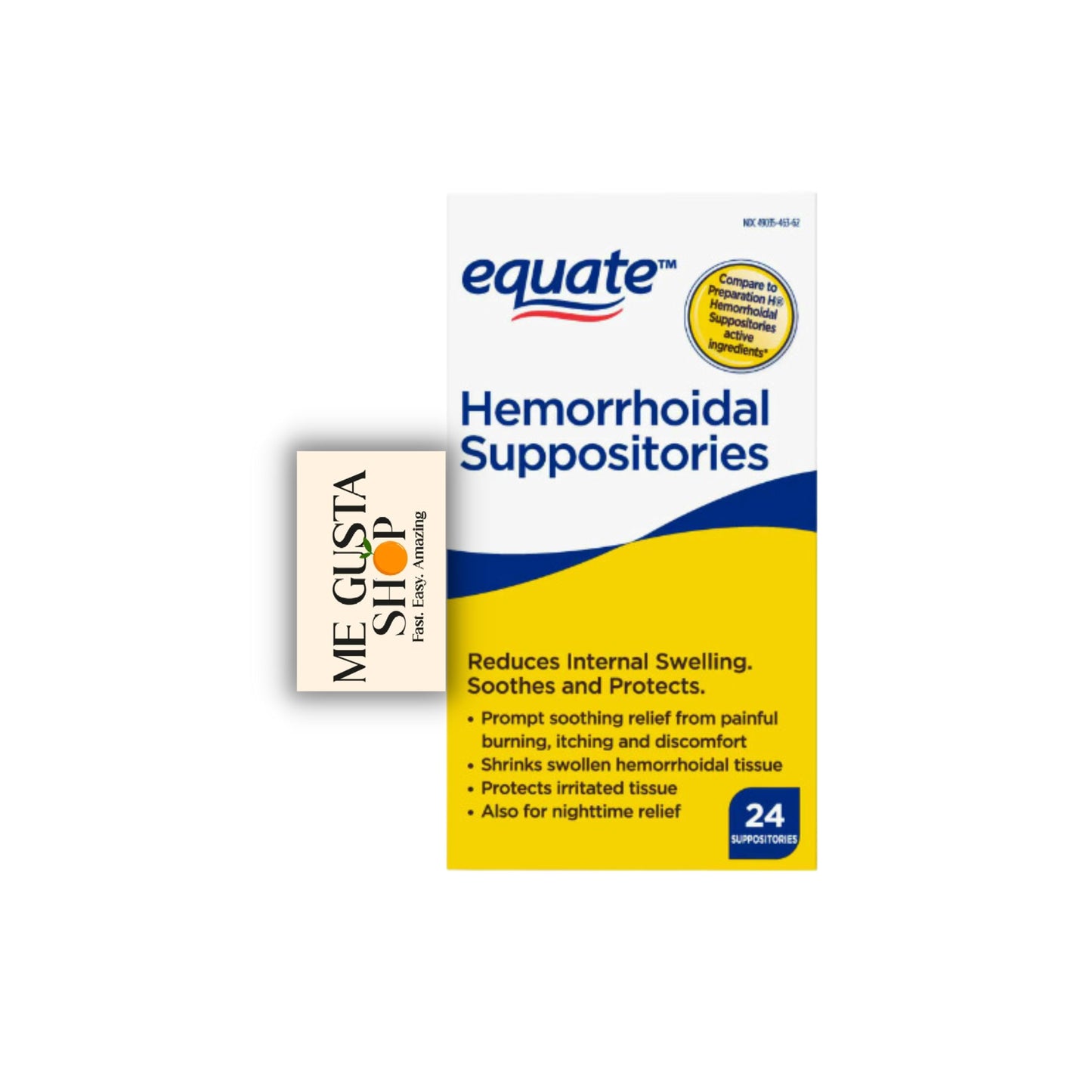 Equate Hemorrhoidal Suppositories 24 Ct Pack of 01 24 Total + me Gusta Sticker ME GUSTA SHOPBuy Supplements Australia