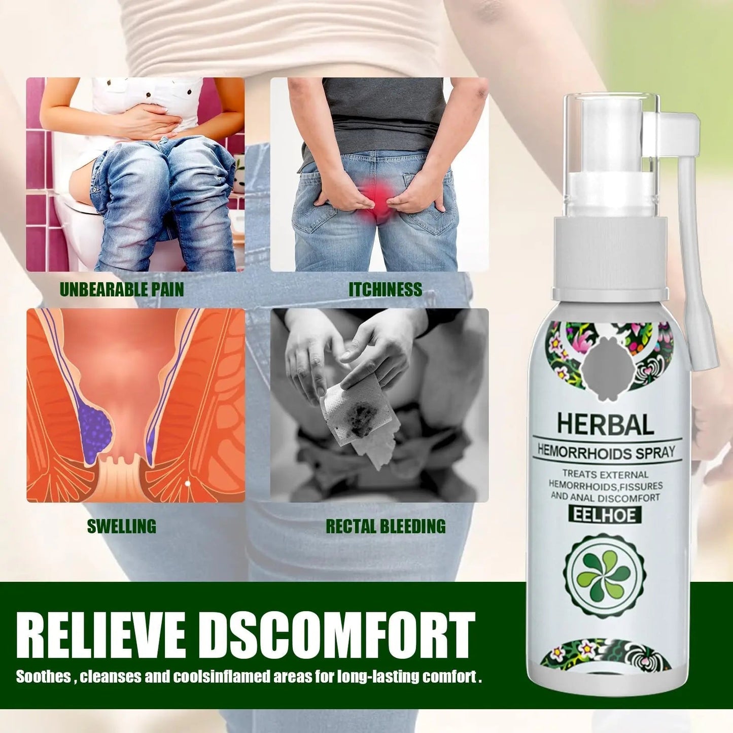 Juztec Hemorrhoid Treatment - Fast Relief with Hemocare Herbal Hemorrhoids Spray & Analese Numb Cream (1 PCS) JuztecBuy Supplements Australia