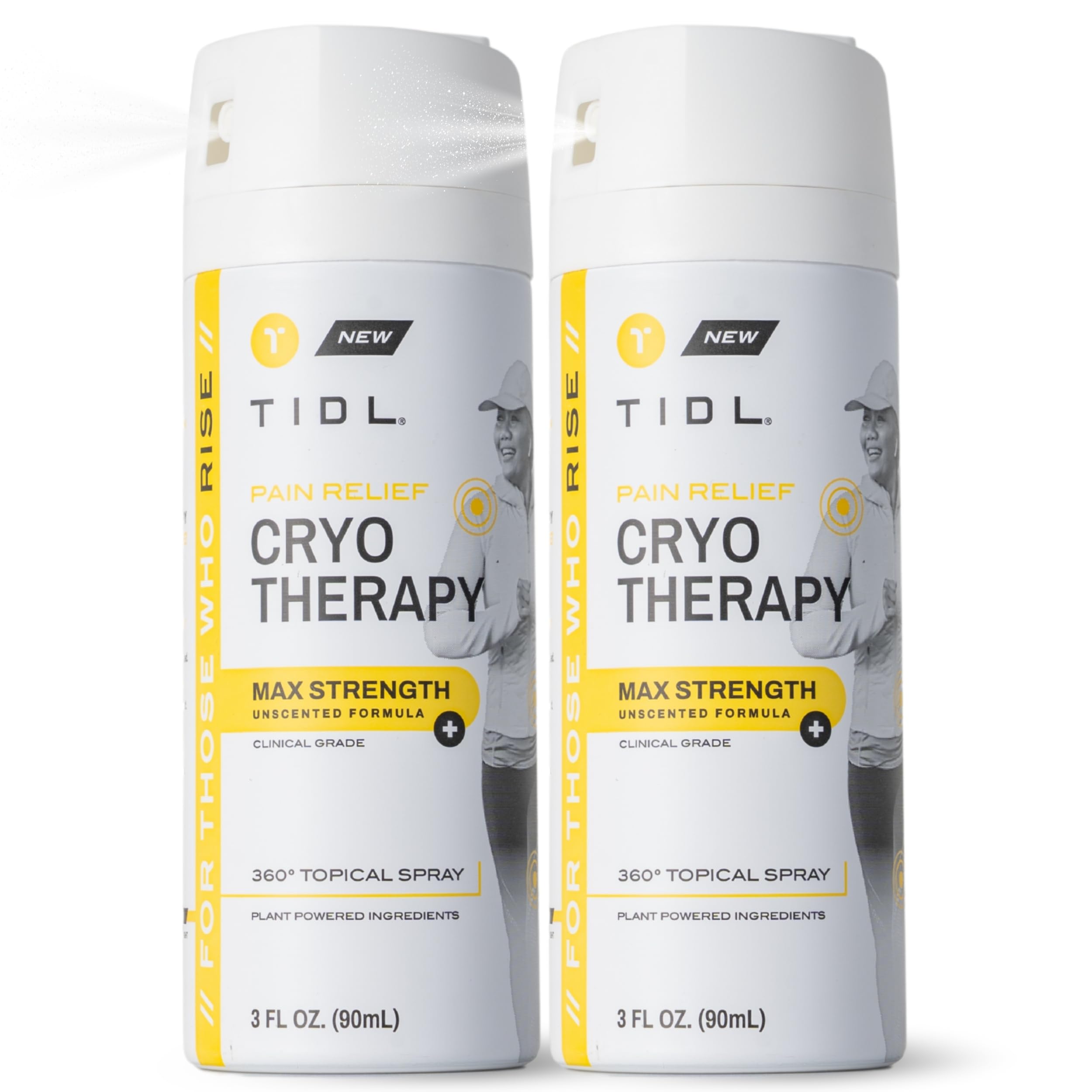 TIDL Cryotherapy Pain Relief Spray, 3 Oz (Pack of 2) Max Strength for Fast-Acting Muscle, Joint & Neck Pain Relief, Plant-Based Menthol & Camphor Pain Reliever, Quick Drying Formula TIDLBuy Supplements Australia