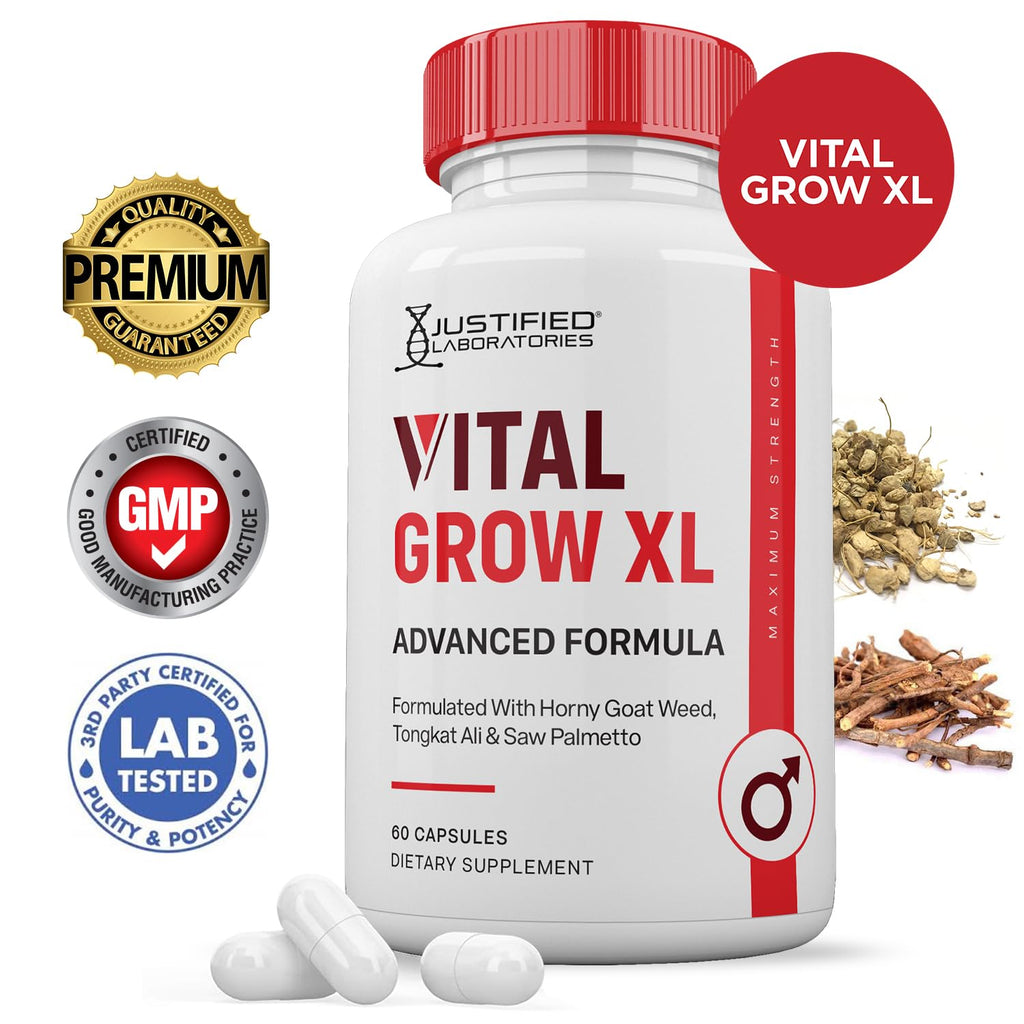 (2 Pack) Vital Grow XL Pills 1484MG Advanced Formula Proprietary Blend for Men 60 Capsules Justified Laboratories buy supplements Au