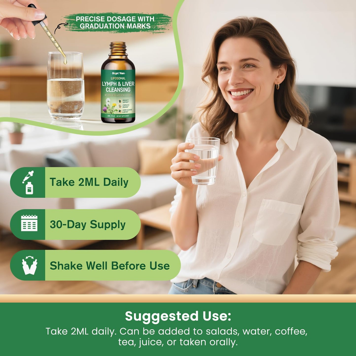 Liposomal Lymphatic Drainage Drops - Lymphatic Drainage Supplements with Milk Thistle, Burdock Root for Women & Men | Supports Liver Cleanse, Detox & Repair | Lymph - Liver Cleanse Health | 2 Fl Oz SEPT YAN buy supplements Au