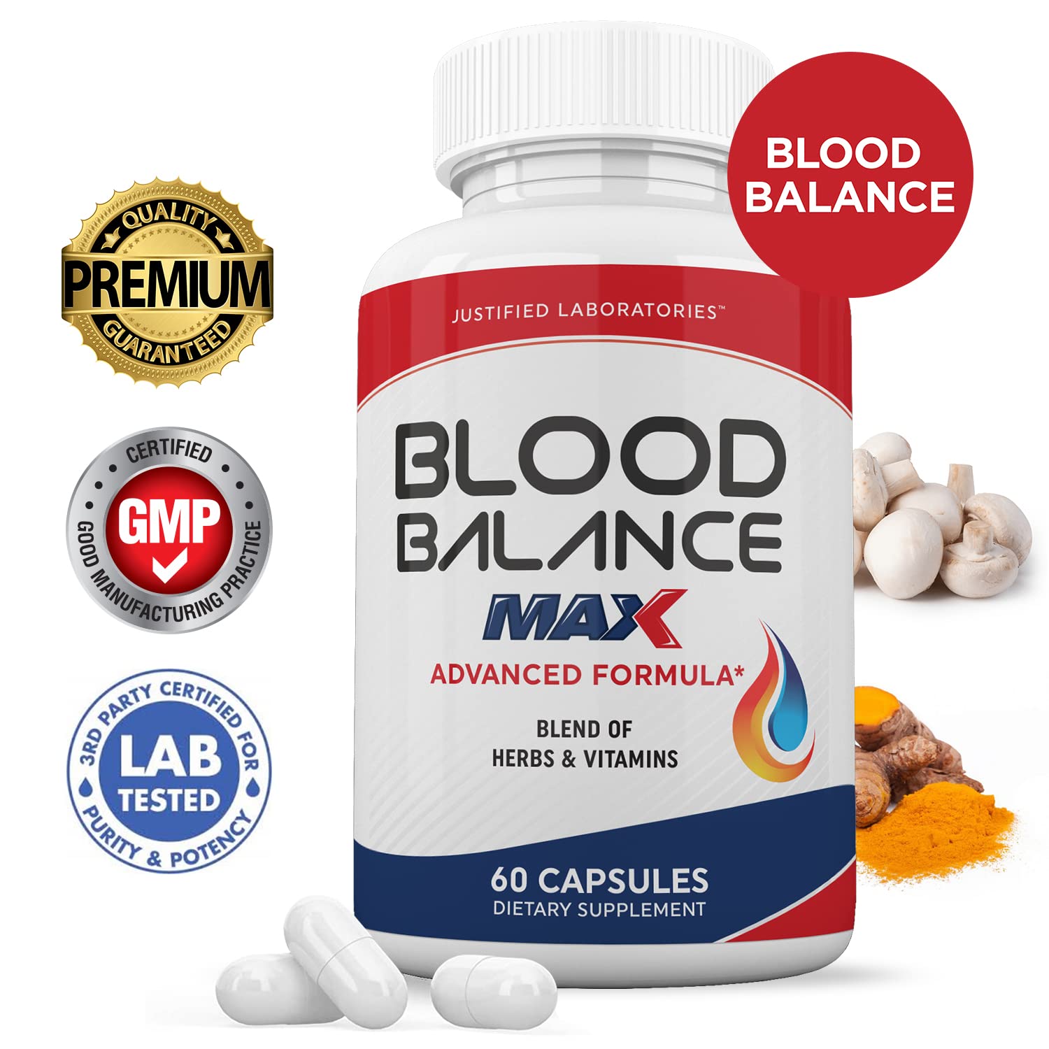 Justified Laboratories (3 Pack) Blood Balance Max 1295MG Supplement Pills 180 Capsules Justified Laboratories buy supplements Au