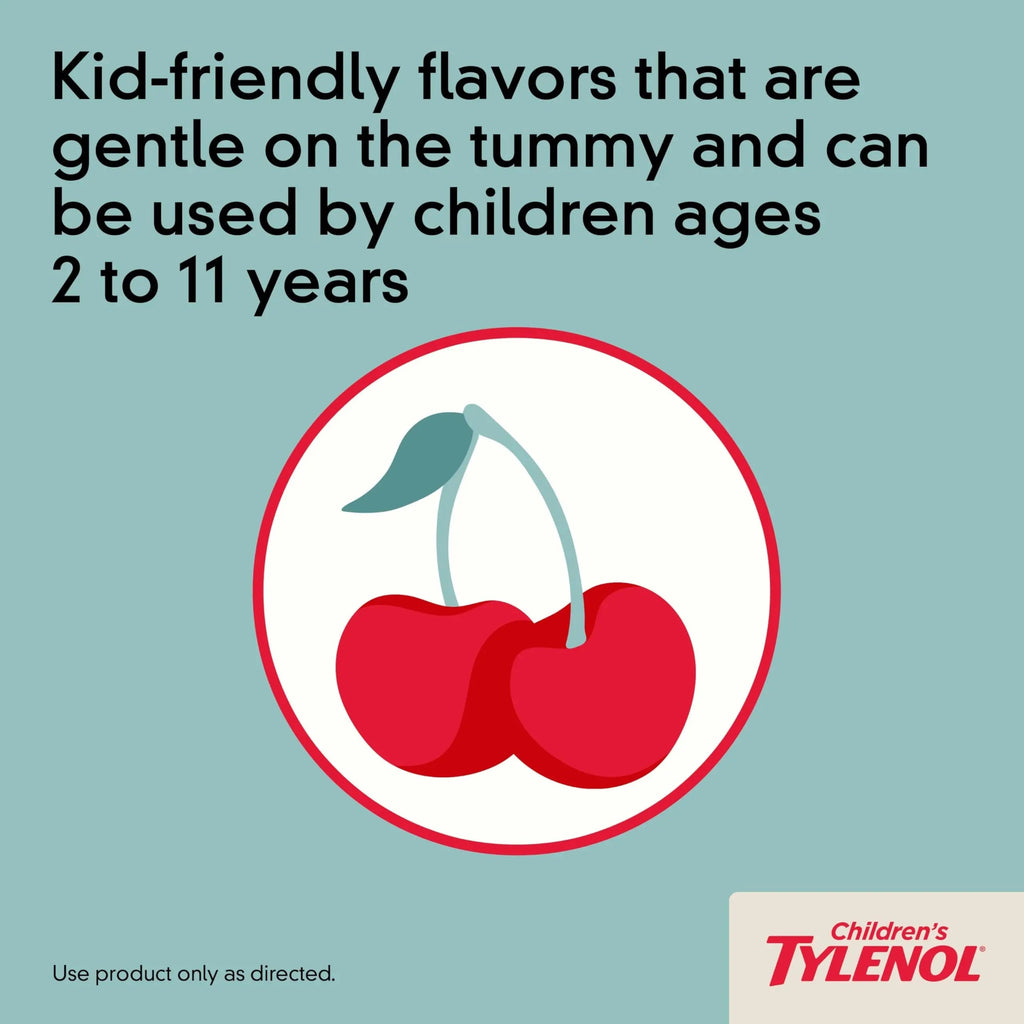Children's Tylenol Liquid Pain Relief & Fever Medicine, Oral Suspension, Dye-Free, Acetaminophen, No Aspirin, No Ibuprofen, No High Fructose Corn Syrup; Cherry Flavor, 8 fl. oz.; Pack of 1 TylenolBuy Supplements Australia