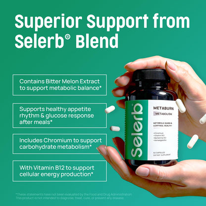 Selerb Metaburn Weight Loss Pills for Women & Men - Appetite Suppressant & Fat Burner, Metabolism Support Weight Loss Supplement with Berberine