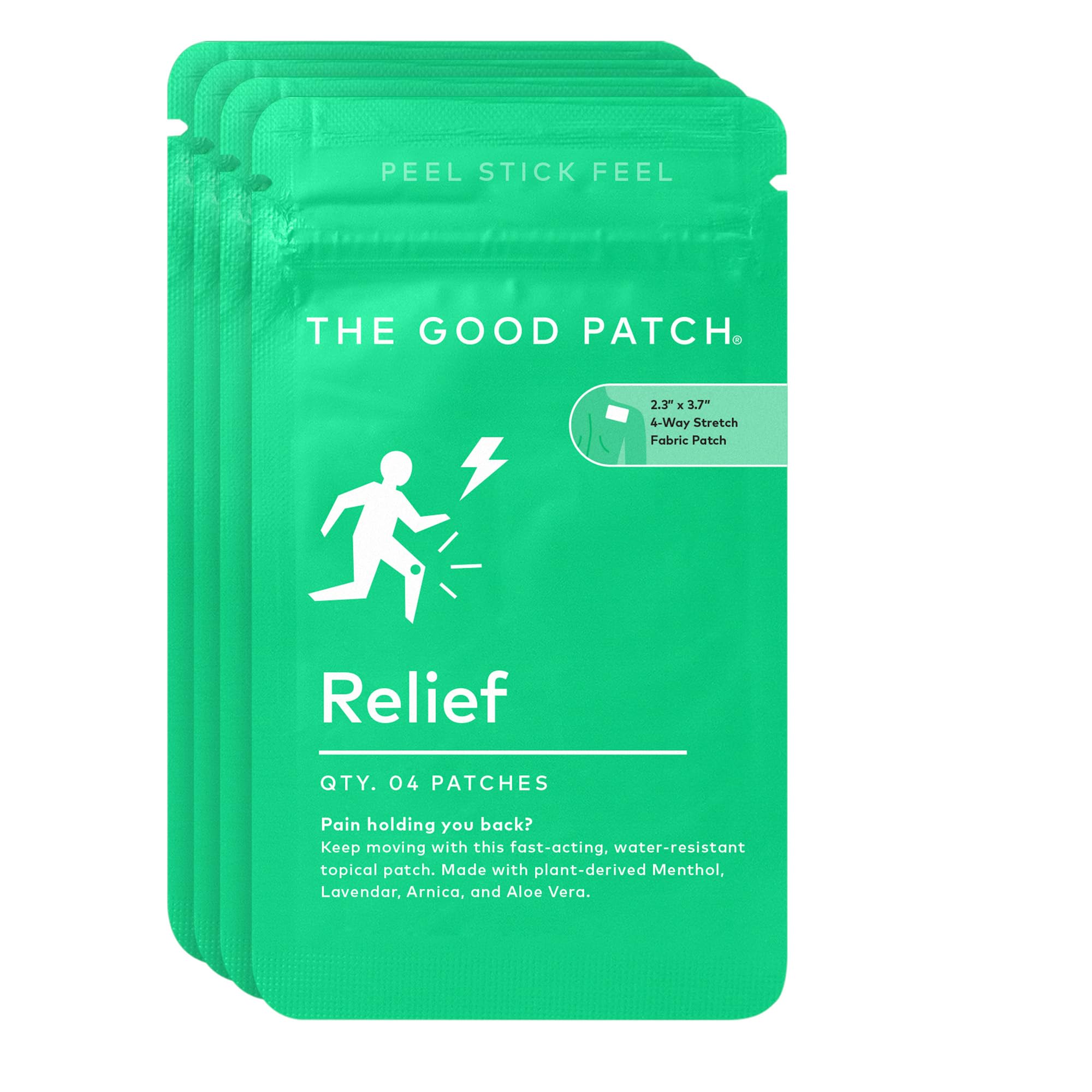 The Good Patch Muscle Pain Relief Patches, Natural Patch with Menthol, Lavender, Arnica and Aloe Vera, Sustained Release, Plant Powered Wearable Wellness, For Back, Neck, Arms, Legs (16 Total Patches) The Good PatchBuy Supplements Australia