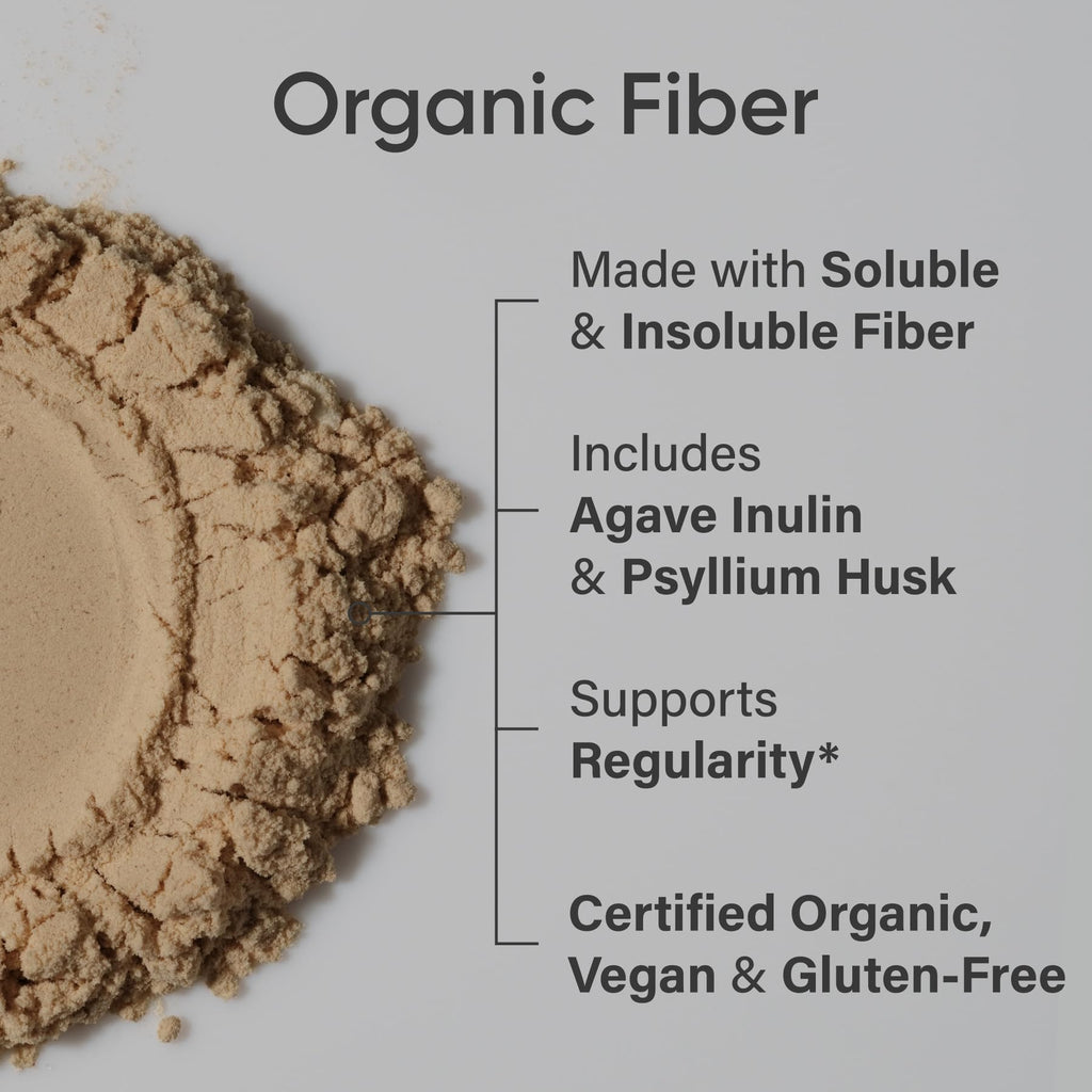 Sports Research® Organic Fiber Unflavored – Organic Fiber Powder - Daily Psyllium Husk and Prebiotic Agave Inulin, Helps Maintain Regularity* with Soluble & Insoluble Fiber - Easy to Mix, 30 Servings Sports Research buy supplements Au