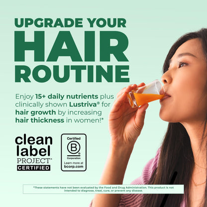 MARYRUTH'S Liquid Multivitamin + Hair Growth | Biotin 10000mcg | Lustriva Hair Growth Supplement | Clinically Tested in Women for Thicker Hair