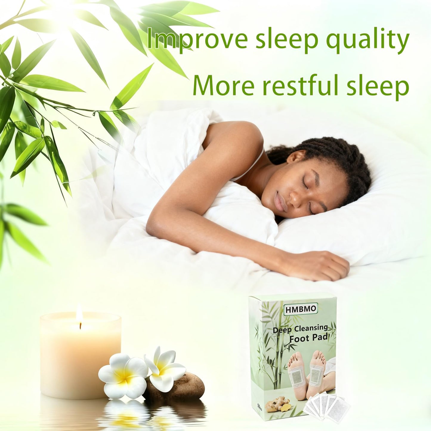 Deep Cleansing Foot Pads, 50 Count Pack with Ginger Oil for Lymphatic Drainage, Stress Relief, Deep Cleansing and Sleep Support HMBMO buy supplements Au