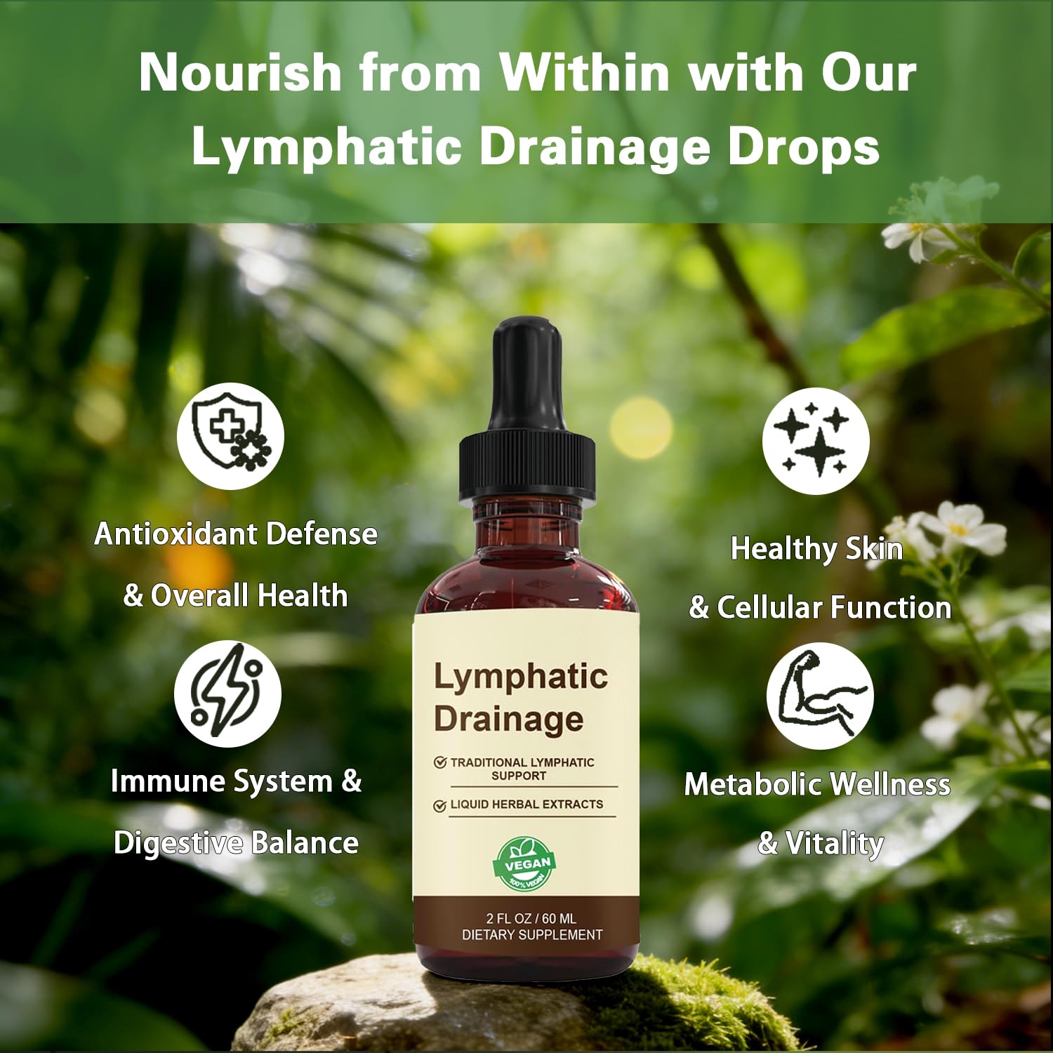 QYGCHUSIN Lymphatic Drainage Drops 2000mg Herbal Blend with Elderberry Echinacea Dandelion Supports Lymphatic System Immune Health 2 fl oz QYGCHUSIN buy supplements Au