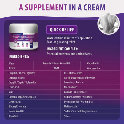 Osteoarthritis And Rhematoid Arthritis Cream By PMT – Soothing Relief For Your Knees and Hands. Includes 1 Gram Of Glucosamine; Arnica, Arginine, Glucosamine, Aloe - Cooling relief for Hands and Knees M PAIN MANAGEMENT TECHNOLOGIESBuy Supplements Australia
