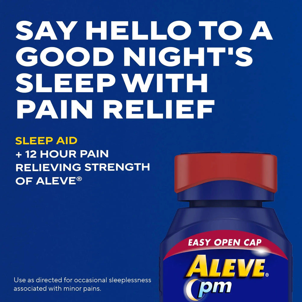 Aleve PM Sleep Aid Plus Pain Reliever Caplets, Naproxen Sodium & Diphenhydramine HCl, Nighttime, 120 Count AleveBuy Supplements Australia
