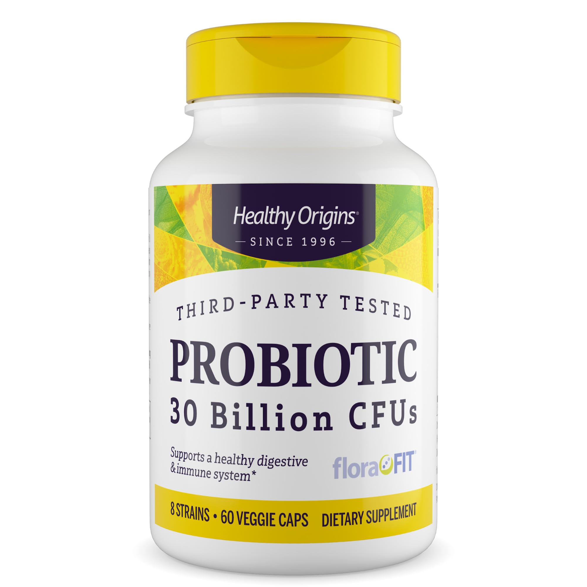 Healthy Origins Probiotic 30 Billion CFUs, 60 Veggie Capsules - 8 Clinically Studied Strains Including Lactobacillus & Bifidobacterium - Supports Microbiom