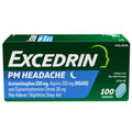 Excedrin PM for Headache Relief, Acetaminophen 250mg, Aspirin 250mg, Diphenhydramine Citrate 38mg, Pain Reliever, Nighttime Sleep-Aid, 100 Count ExcedrinBuy Supplements Australia