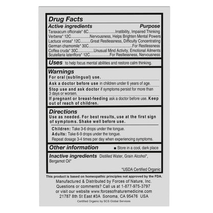 Forces of Nature Focus Supplement, Focus More Homeopathic Medicine, Nootropics Brain Support Supplement, Helps Memory & Concentration, 1 fl oz Forces of NatureBuy Supplements Australia