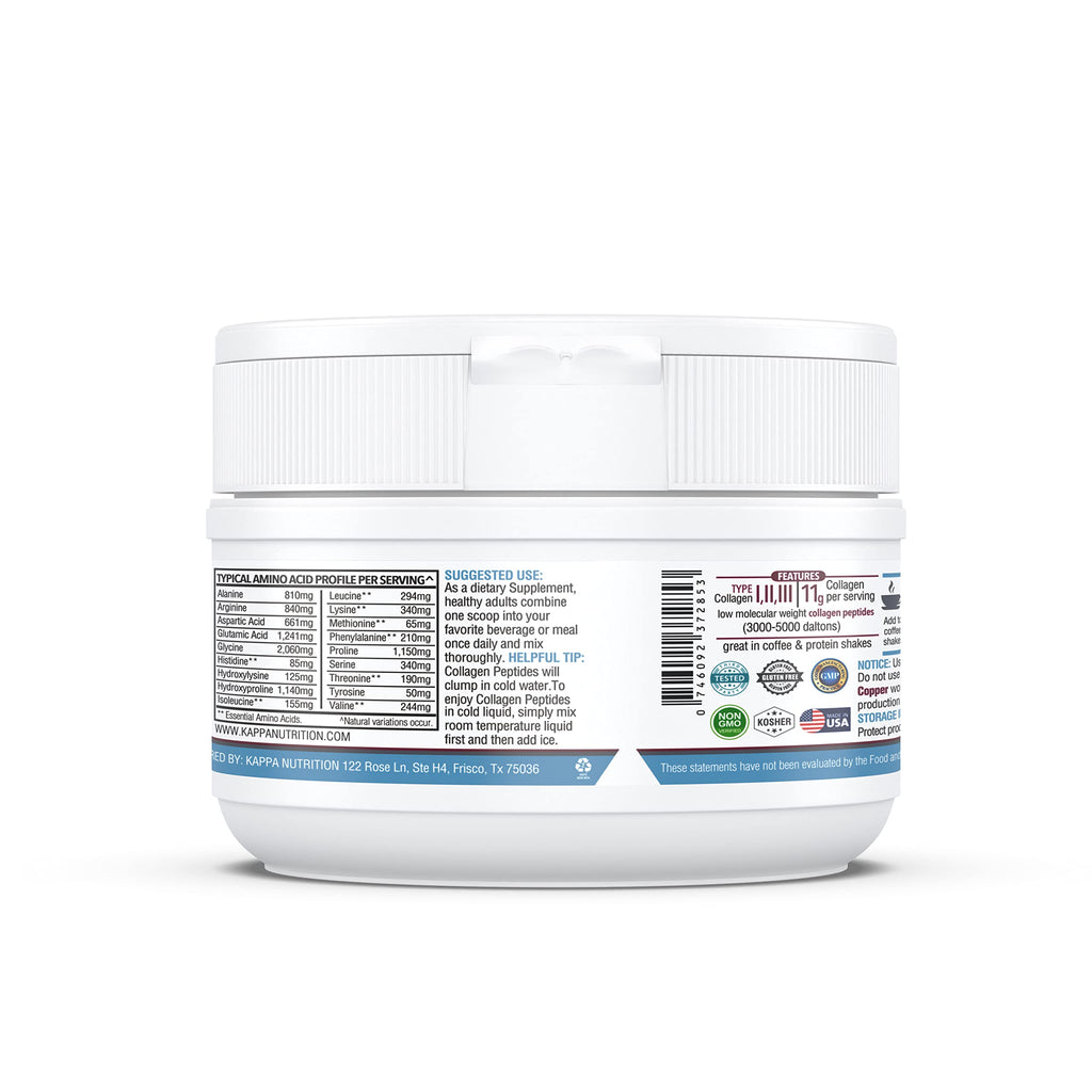 KAPPA NUTRITION Collagen Type I, II, III, 6 Billion Probiotic Acid Resistance, Hyaluronic Acid, Vitamin C, Biotin, Copper and MCT Oil, Beautiful Hair, Nails, & Skin, Collagen Peptides 9 in 1 (11.9oz) KAPPA NUTRITIONBuy Supplements Australia