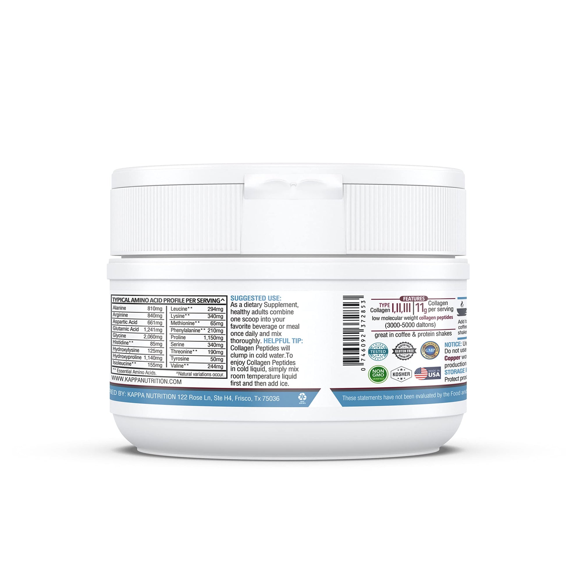 KAPPA NUTRITION Collagen Type I, II, III, 6 Billion Probiotic Acid Resistance, Hyaluronic Acid, Vitamin C, Biotin, Copper and MCT Oil, Beautiful Hair, Nails, & Skin, Collagen Peptides 9 in 1 (11.9oz) KAPPA NUTRITIONBuy Supplements Australia
