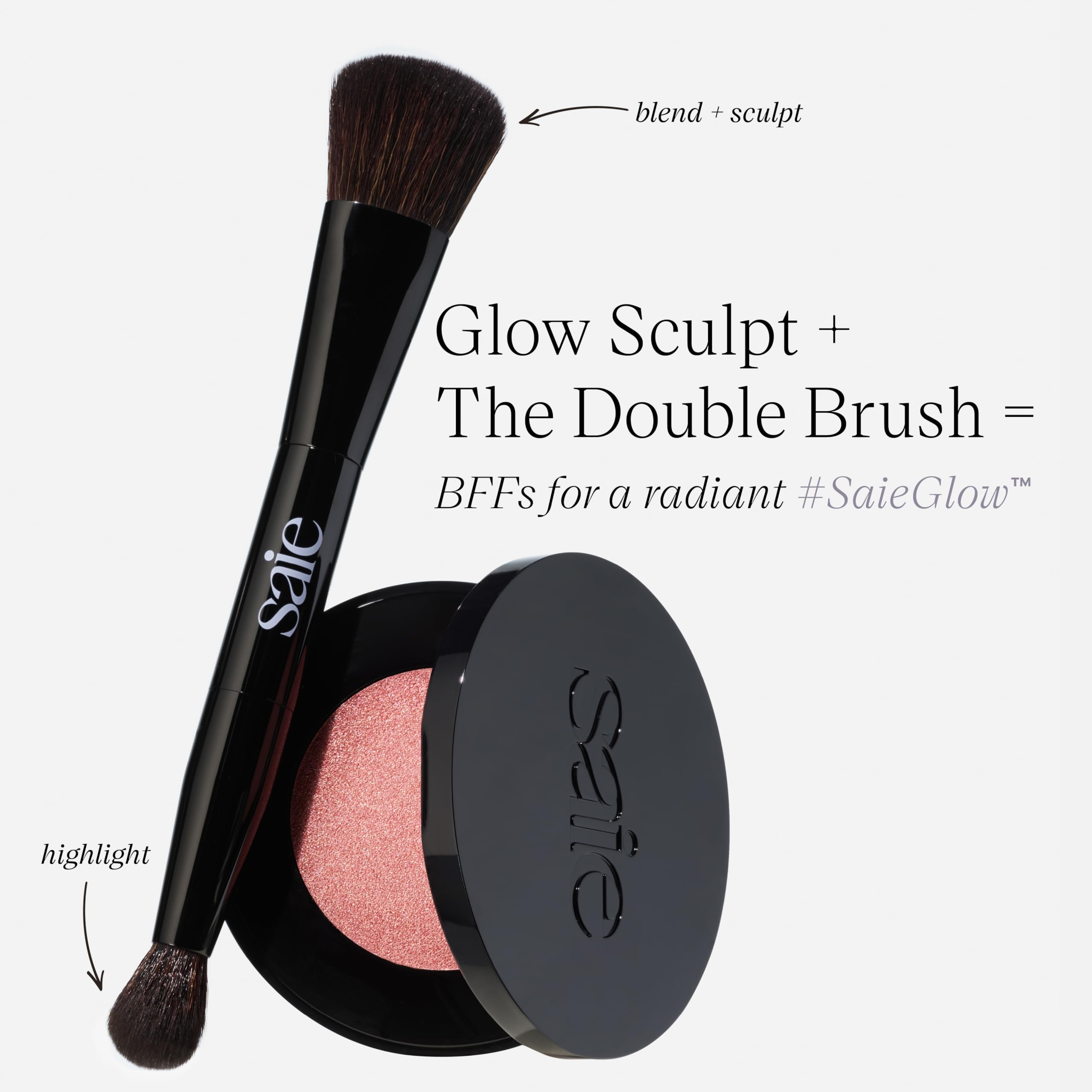 Saie Glow Sculpt Multi-Use Highlighter + Cream Blush - Lightweight Highlighter Makeup with Hyaluronic Acid + Micropearl for Radiant, Glowing Skin - Mauveglow (.02 oz) SaieBuy Supplements Australia