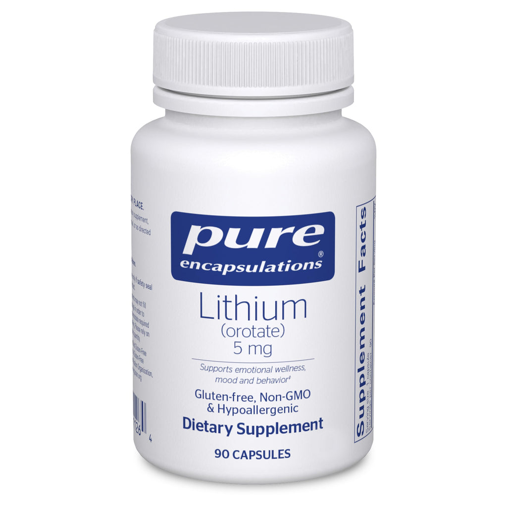 Pure Encapsulations Lithium Orotate 5 mg - Brain Support Supplement - with N-Acetyl-L-Cysteine (NAC) for Memory & Brain Behavior* - Gluten Free & Non-GMO - 90 Capsules Pure EncapsulationsBuy Supplements Australia