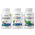 Extra Strength Stack: Monolaurin 800mg + Clean L-Lysine 600mg + Andrographis, Advanced Immune Support Routine Bundle Natural Cure Labs buy supplements Au