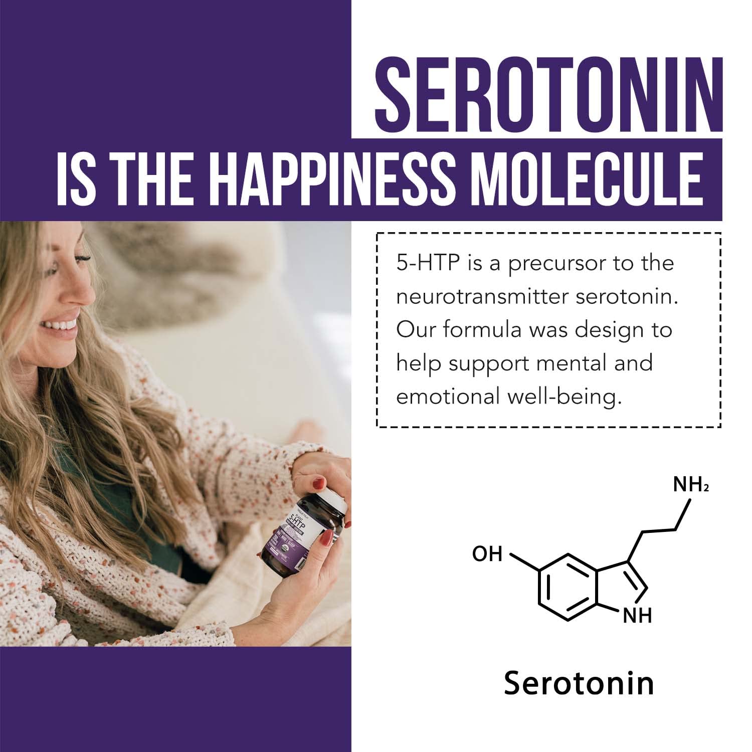 Organic 5-HTP - 200 mg | 99% 5HTP Concentration, Plus Cofactor Vitamin B6 & Lion’s Mane | Water Extracted from Organic Griffonia Seeds | Supports Mood