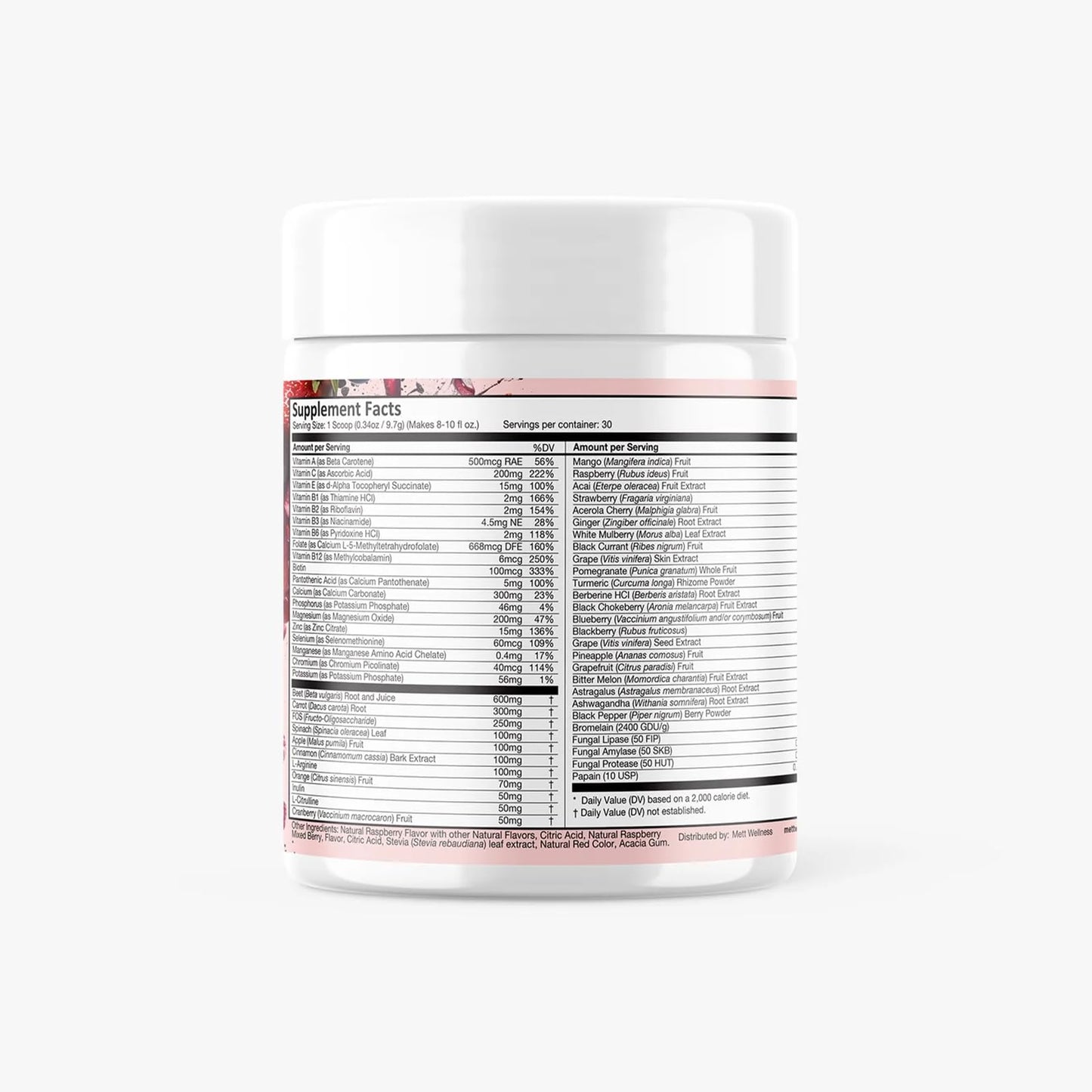 Mett Wellness Superfood REDS | 10.72 oz | With Vitamins A, C & E | Helps Maintain Nitric Oxide Levels | Supports Daily Wellness Mett Wellness buy supplements Au