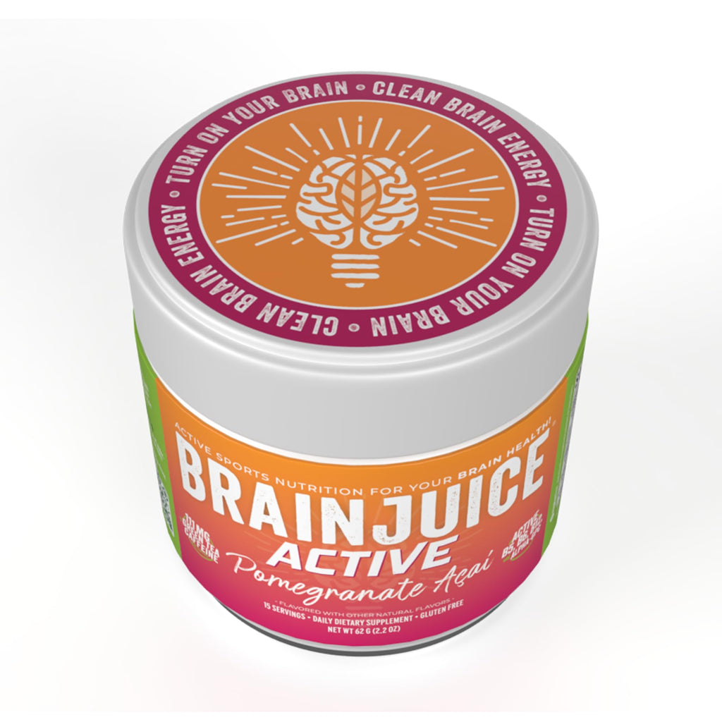 BrainJuice Nootropics Brain Support Supplement, Gluten Free Powder for Energy and Focus, Pre Workout w/Alpha GPC, Vitamin B & Organic Green Tea Extract Caffeine, Active Pomegranate Acai, 15 Servings BrainJuiceBuy Supplements Australia
