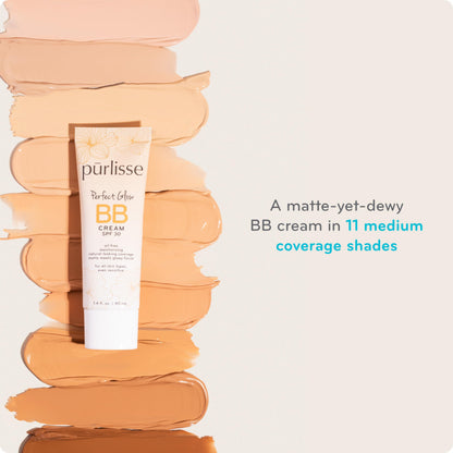 pūrlisse Perfect Glow BB Cream with SPF 30 - Matte Meets Dewy Finish - Enriched with Goji & Hawthorn Berry to Help Improve Skin Texture & Radiance - Medium Golden (1.4 oz) pūrlisseBuy Supplements Australia