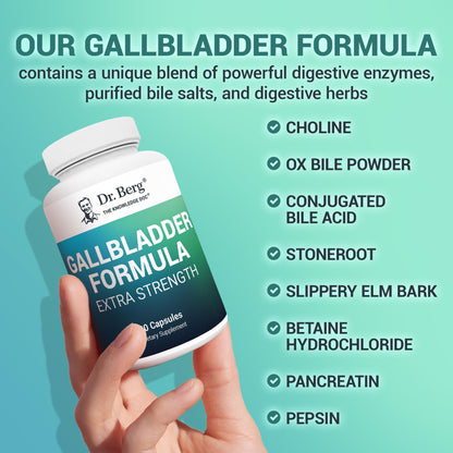Dr. Berg Gallbladder Formula Extra Strength - with Ox Bile Powder and Conjugated Bile Acid - Digestive Enzymes Proprietary Blend - Full 45-Day Supply - 90 Vegetable Capsules Dr. Berg NutritionalsBuy Supplements Australia