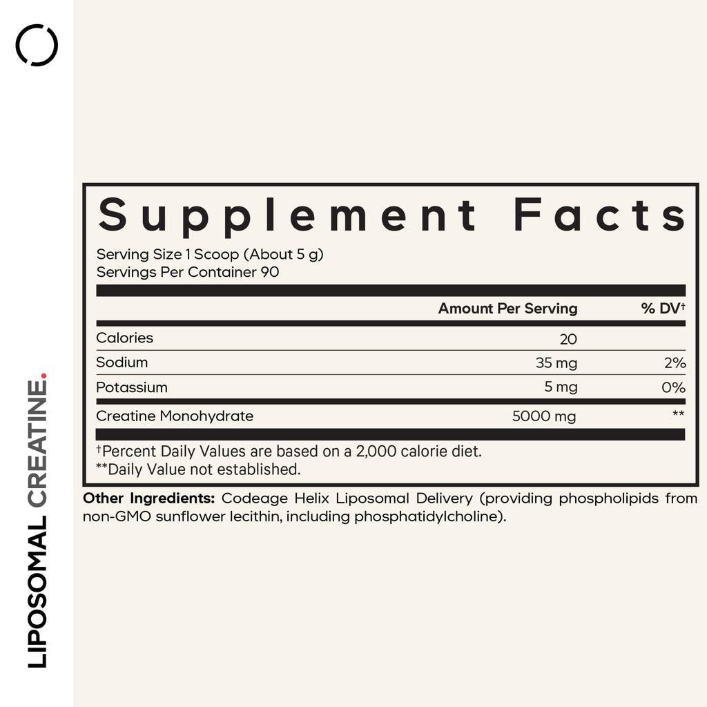 Codeage Liposomal Creatine Powder Supplement - 3-Month Supply - 5000mg Creatine Monohydrate Pre Workout & Post Workouts - Unflavored Creatine, Pure Creatine Powder, Creatinine for Sports - 90 Servings CodeageBuy Supplements Australia