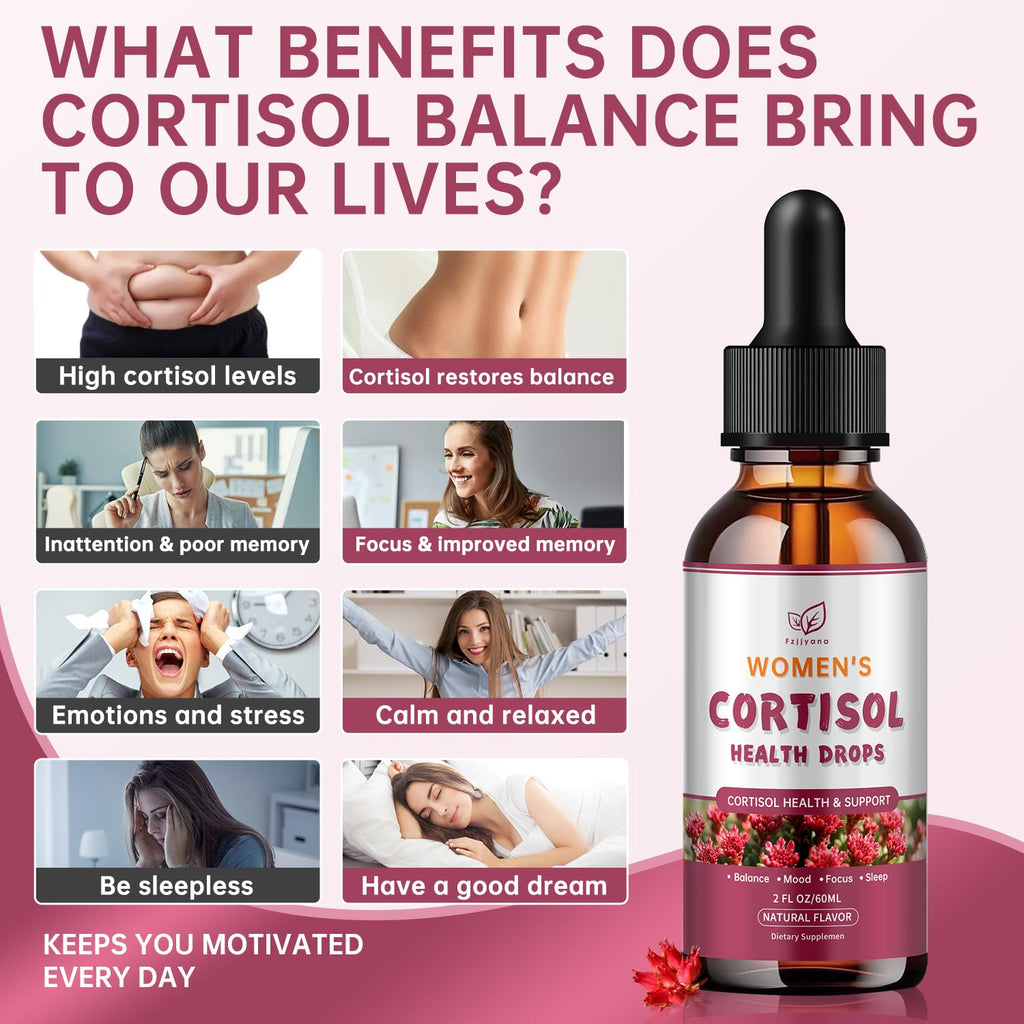 Cortisol Manager Liquid Drops, Cortisol Supplements for Women, with magnesium ashwagandha, rhodiola rosea,l-theanine,Phosphatidylserine-Promote Relaxation and Support Mood- 30 Day Vegan Supply Fzjjyana buy supplements Au