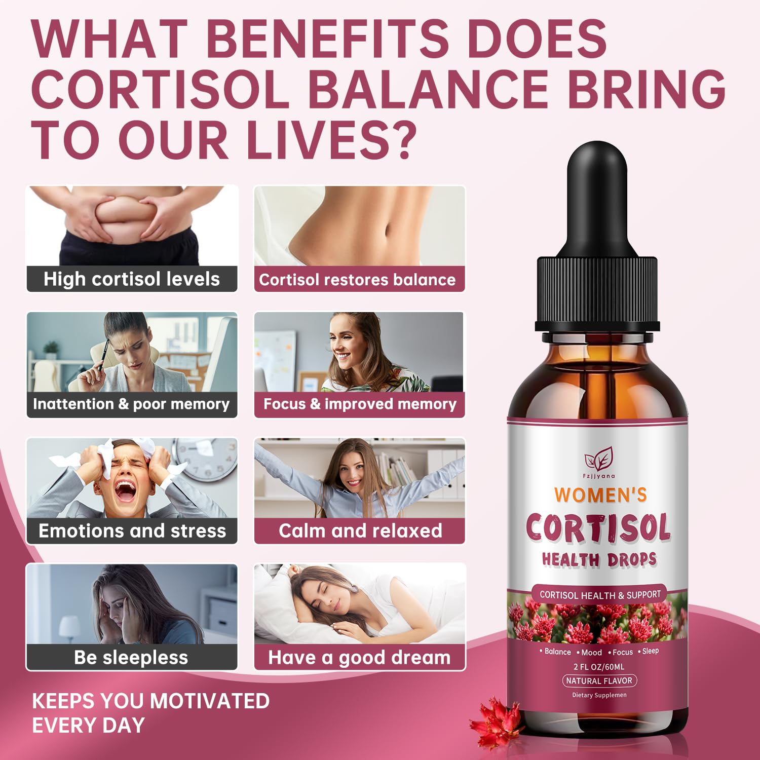Cortisol Manager Liquid Drops, Cortisol Supplements for Women, with magnesium ashwagandha, rhodiola rosea,l-theanine,Phosphatidylserine-Promote Relaxation and Support Mood- 30 Day Vegan Supply Fzjjyana buy supplements Au