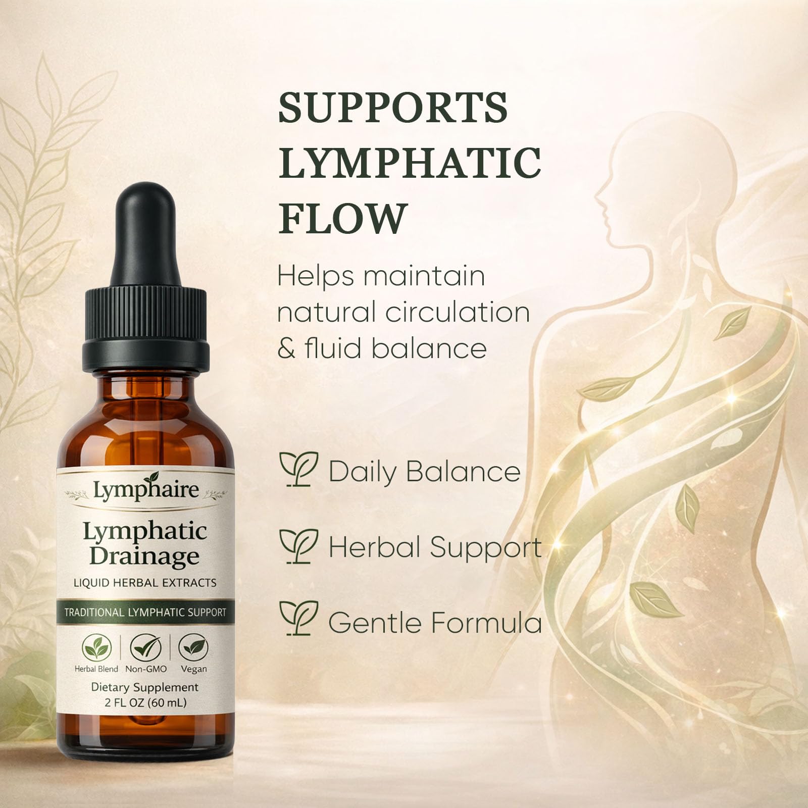 Aacnre Lymphaire Lymphatic Drainage Drops, Herbal Fluid Balance Support, Lymphatic System Support, Immune System & General Wellness, Vegan & Non-GMO, 2 Fl Oz (1) Aacnre buy supplements Au
