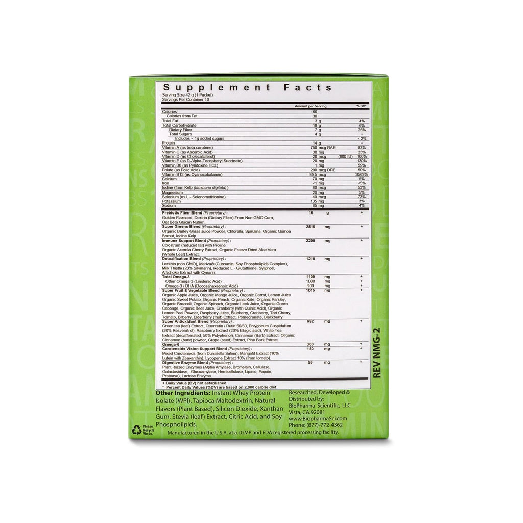 NanoMeal Plant-Based All-in-One Nutrition | Superfood Meal Replacement Powder | Tropical Fruit Blend | 10 Servings | Protein, Greens & Omega for Gut & Immune Support Biopharma Scientific buy supplements Au