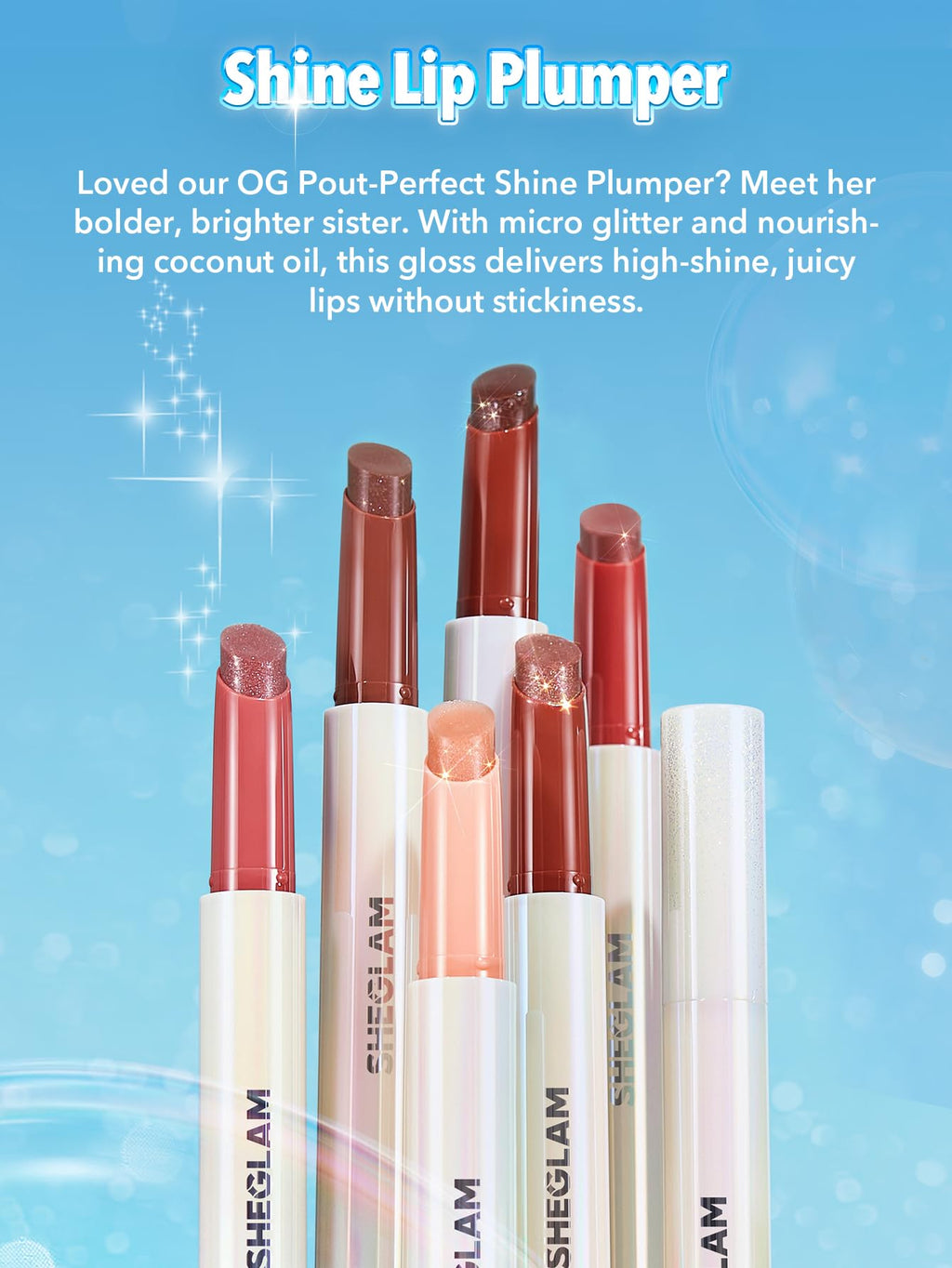 SHEGLAM Pout-Perfect Moisturizing Solid Lip Gloss Shimmer Lip Plumper - Violet Fizz SHEGLAMBuy Supplements Australia