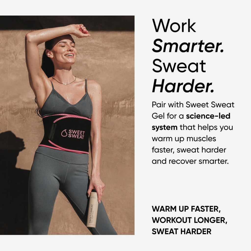 Sports Research Sweet Sweat Waist Trimmer (Core Series) - Premium Sweat Enhancing Fitness Band for Women & Men - Adjustable Fit · Latex-Free Neoprene - Pink Logo, Medium Sports Research buy supplements Au