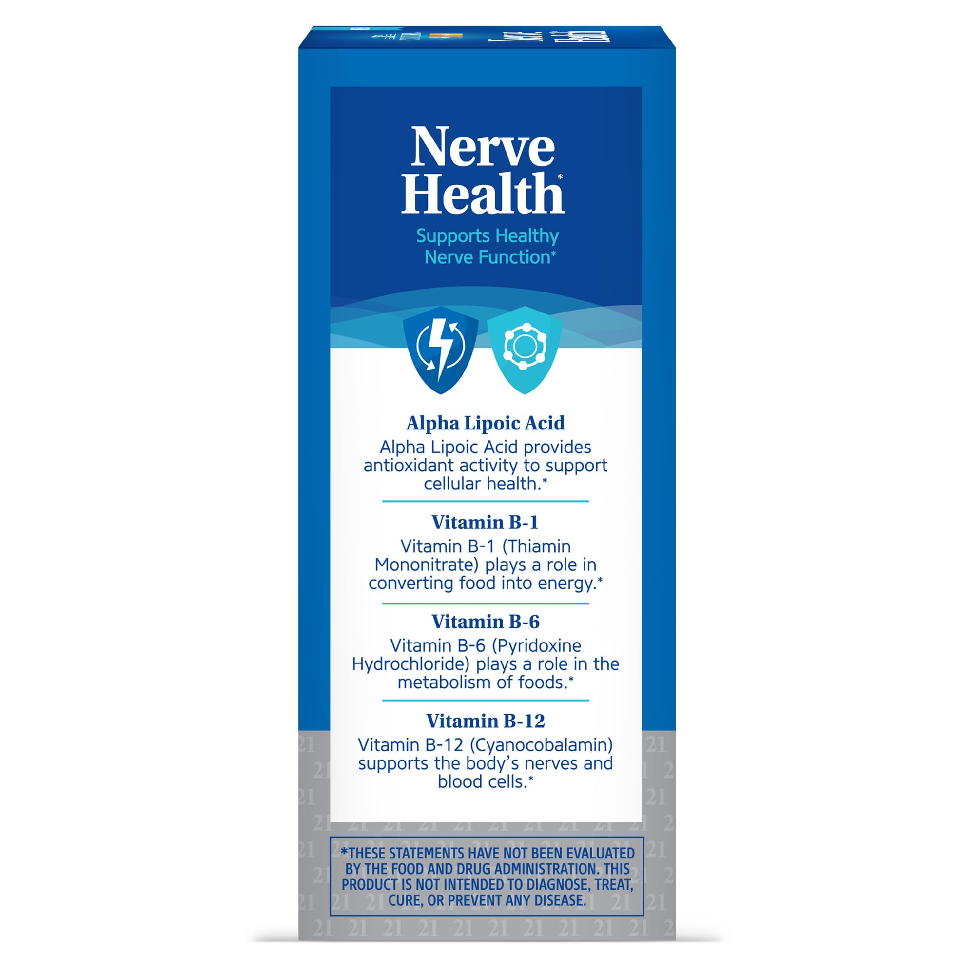 21st Century Nerve Health Tablets (30 Count), Alpha Lipoic Acid 300mg, B1, B6, & B12 Vitamins for Nerve Function Support, Antioxidant ALA Supplement, Gluten Free. Non-GMO, & Vegan 21st CenturyBuy Supplements Australia
