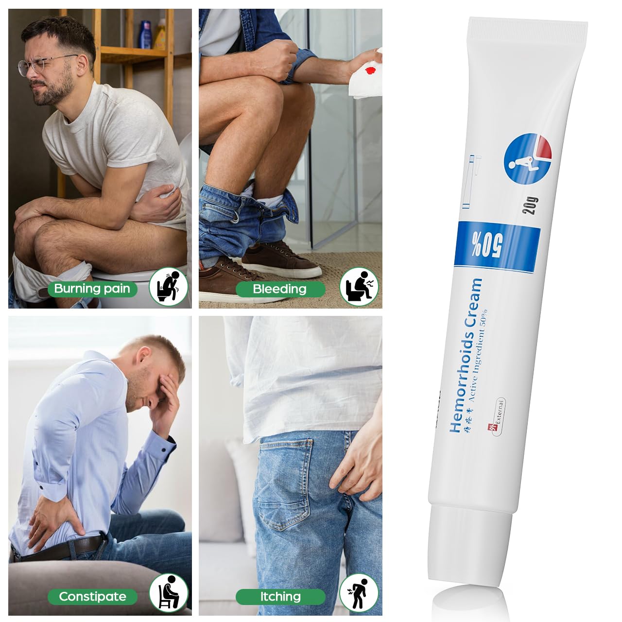 NXHMSWYG Hemorrhoid Cream, Fissure Ointment Body Care Cream Helps to Relieve Pain&Reduce Burning for Men and Women (2pcs) NXHMSWYGBuy Supplements Australia