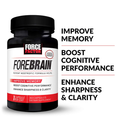 Force Factor Forebrain Nootropic Brain Supplement with Caffeine Bacopa and Huperzine A Capsules 3Pack, White, 90 Count Force Factor buy supplements Au