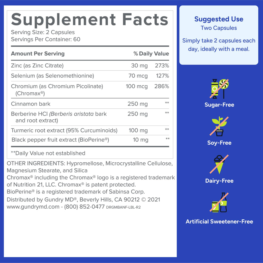 Gundry MD® Metabolic Advanced Nutrient Blend with Berberine to Support Healthy Metabolism, 120 Count Gundry MDBuy Supplements Australia